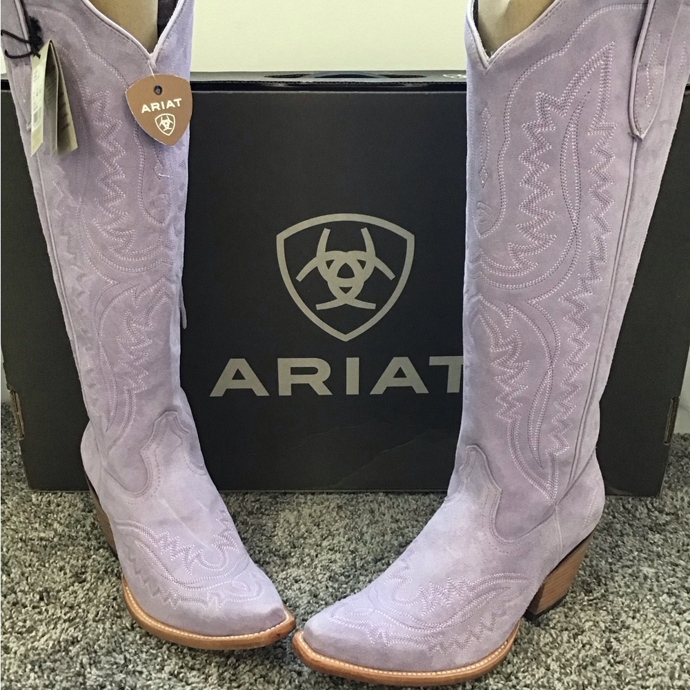 NWT Ariat Lavender Casanova Suede XToe Western Boots - Picture 2 of 6